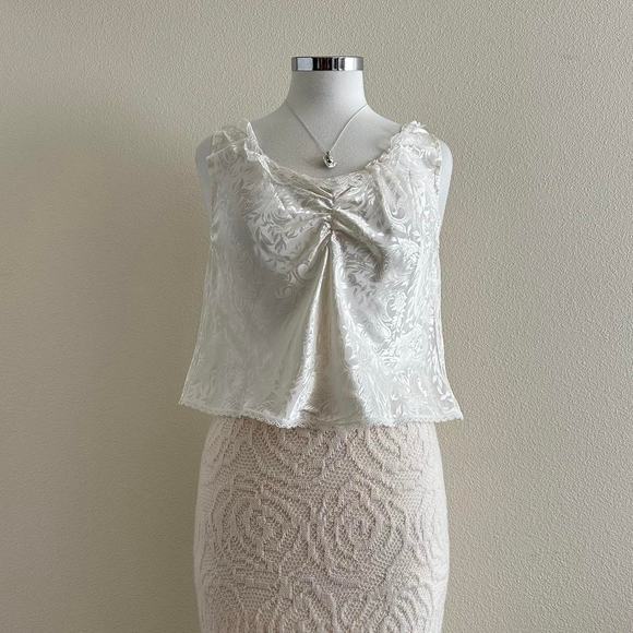 handmade white satin victorian print camisole - Picture 1 of 6
